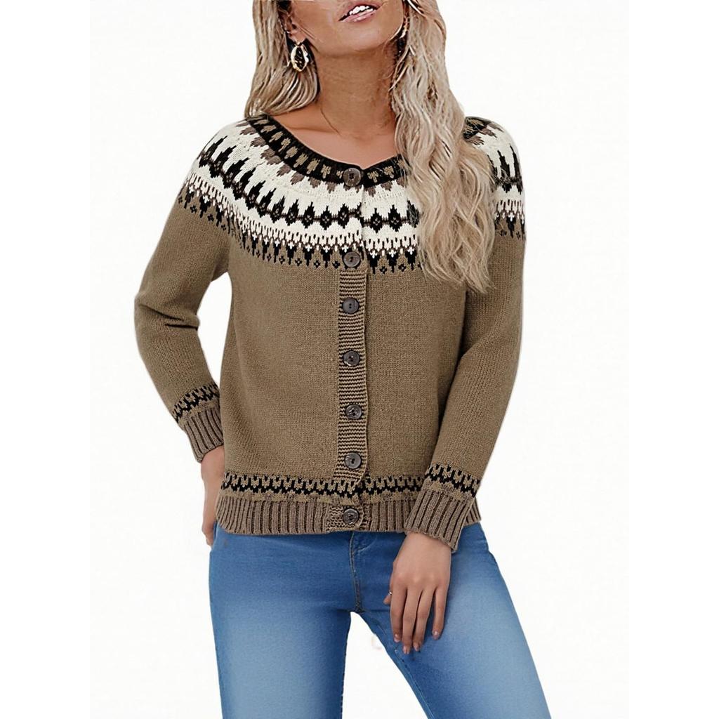 Fair Sweaters For Women Neck Loose Fit Button Up Chunky Sweater Open Front Casual Fall Knit Jacket