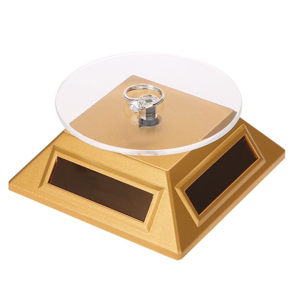 Solar Powered For 360 Degree Rotating Display Stand for Jewelry Watches Mobile Phones and Products with Turntable Base