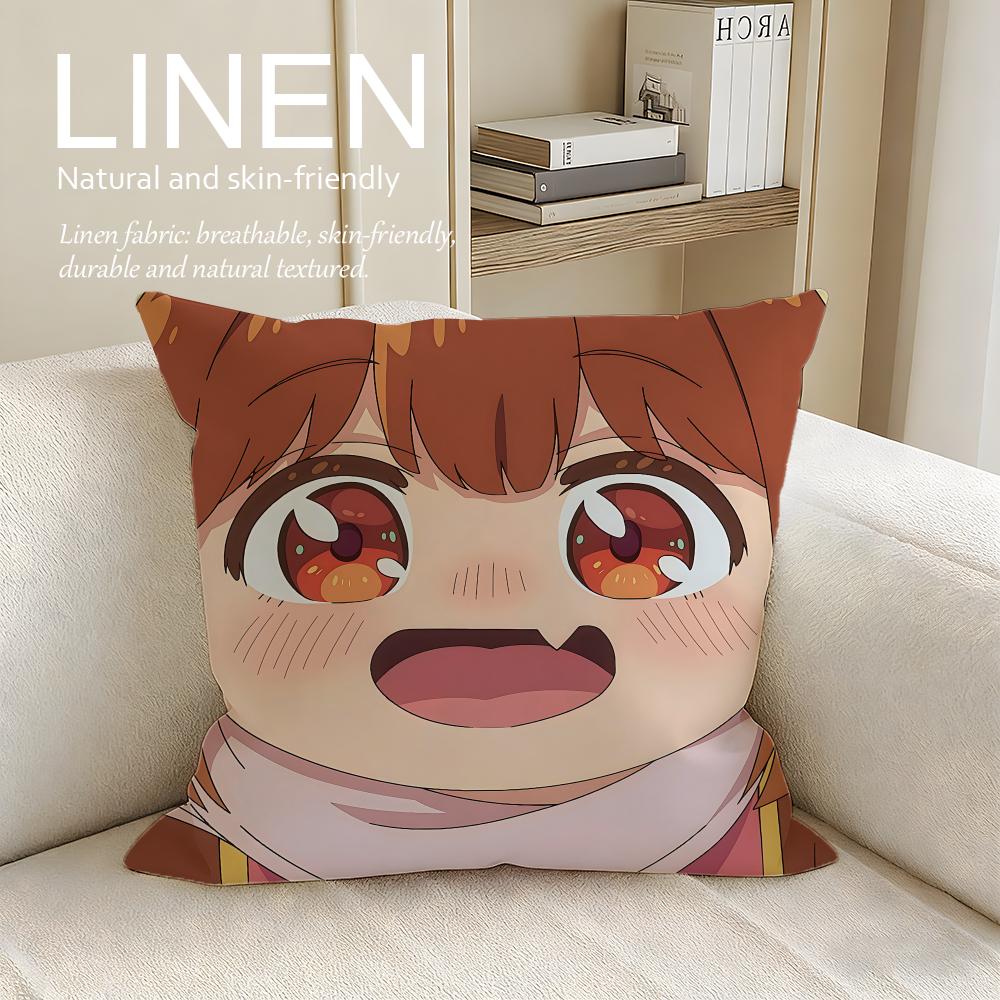 The Daughter of the Demon Lord Is Too Kind Cushion Cover Linen Decorative Pillowcase Breathable Washable Sofa Cushion Cover 30X30cm