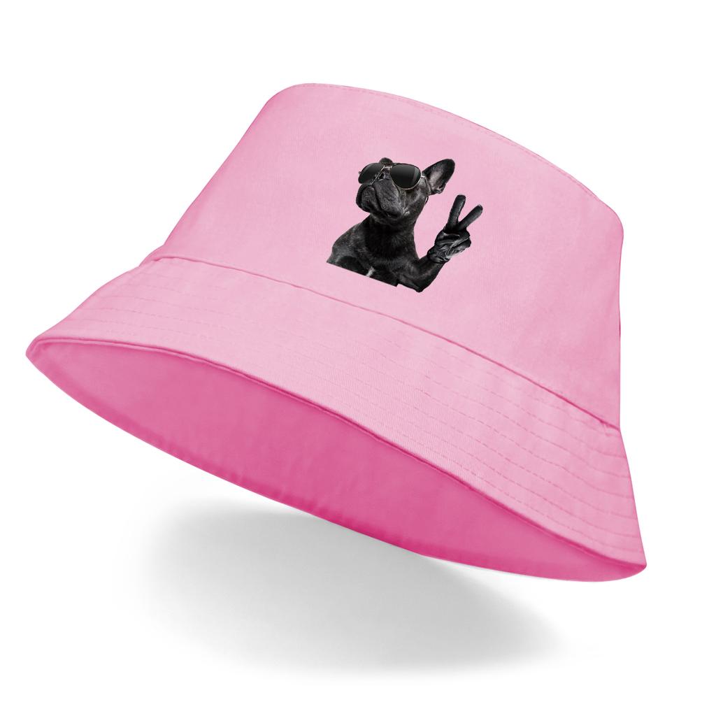 Cool Dog Wear Glasses Print UV Protection Bucket Hat Solid Bucket Hats Man Warm Fisherman Ideal Choice For Hiking Summer Hat