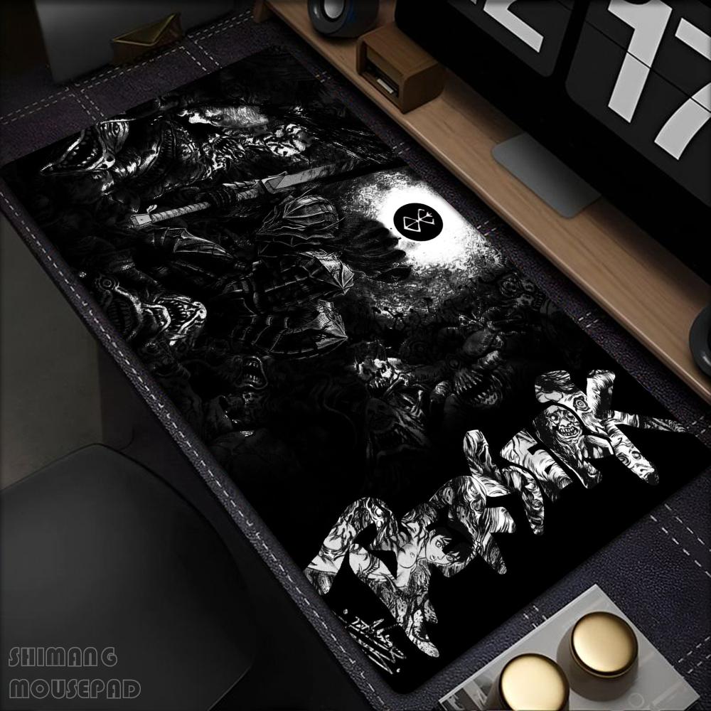 Großes Mauspade Anime Berserk Gamer Tastatur Mausepad Große Gummi Gaming Matte Guts Schwert in Berserk Mauspade PC Schreibtisch Mädchen Schrank