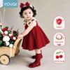 Youqi Baby 2026 Sommer Rotes Kirsch-Prinzessinnenkleid für Fotoshootings