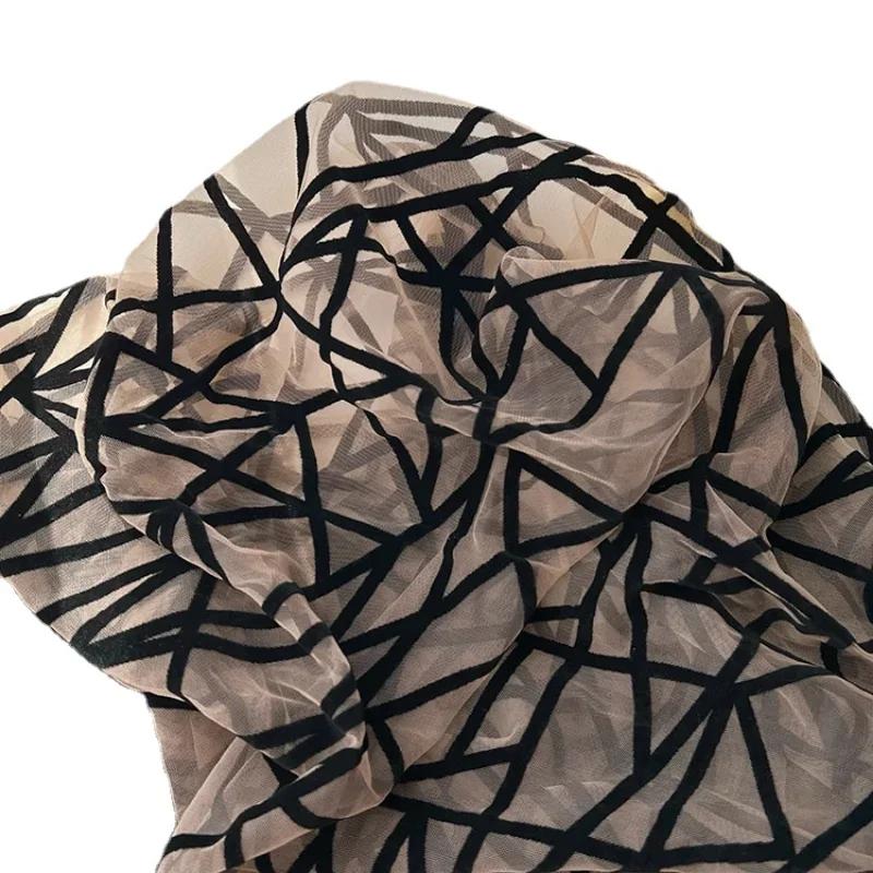 1yard African Flocking Mesh Fabric Jacquard Velvet Fabrics Tulle Lace Holloween Interlining Fabric for DIY Sewing Clothing