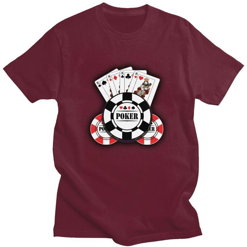 Custom Poker King T Shirts for Men Pure Cotton Tees Tshirts Short Sleeve Fashion Tshirt Clothing