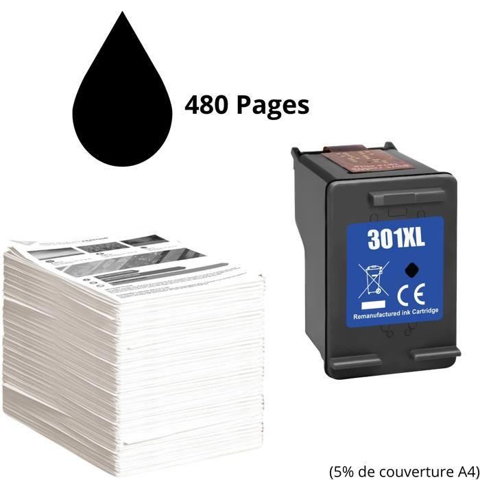 Cartouche d'encre - HP - 301XL - Noir - Compatible avec plusieurs modèles - XL