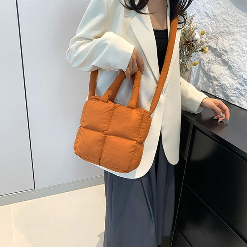 Sewing Thread Interior Compartment Top-Handle Bags Solid Casual High Quality Bags for Women Zipper Nylon Women's Handbags ARI