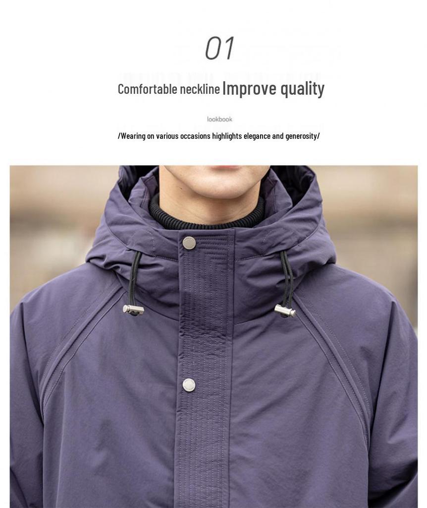 Men's 2025 Hooded Loose Fit Thick Winter Down Jacket - 90% Down, Model 2551