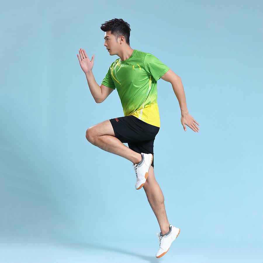 Men's Summer Sports Team Print Short Sleeve T-shirt for Running & Power Walking