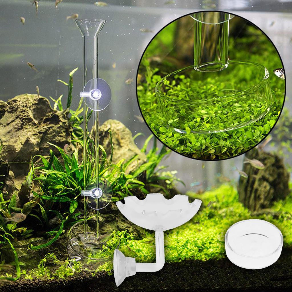 Set of 2, Aquarium Feeding Food Dish Container Fish Feeder ( Round & Flower Shape )