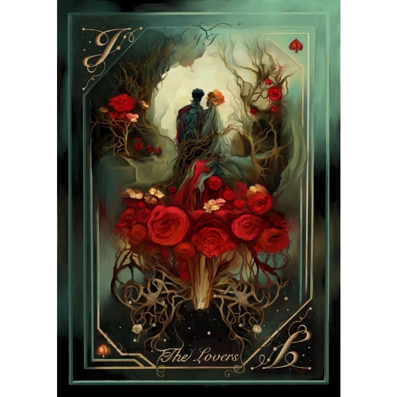 Vintage The Lovers,Sun,Star,Moon,Heart Tarot Card Poster And Prints Canvas Painting Wall Art Pictures Home Room Decor Gift