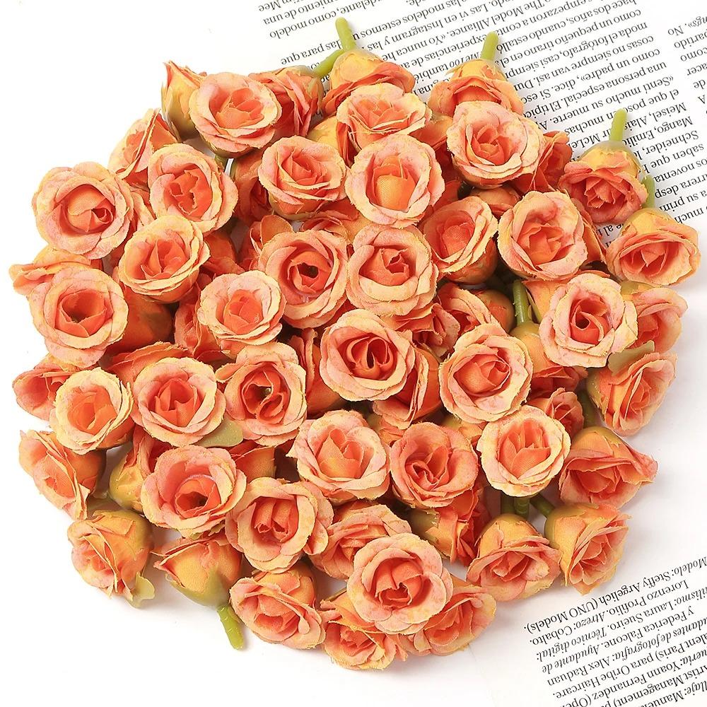 10/20/50Pcs 2cm Mini Rose Artificial Flowers Heads For Home Decor Wedding Decoration Fake Flowers DIY Wreath Scrapbook Gifts