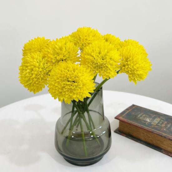 Artificial Dianthus Stem Realistic Fake Green/Orange/Yellow Tricks Plant for Vase Home Office Wedding Decoration Flower Arrangment