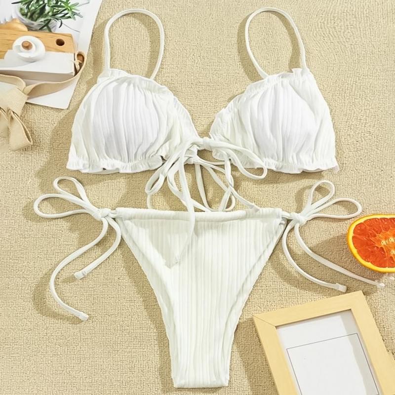 

Женский купальный купальный костюм из двух частей, сексуальный пляжный бассейн, праздник, однотонный