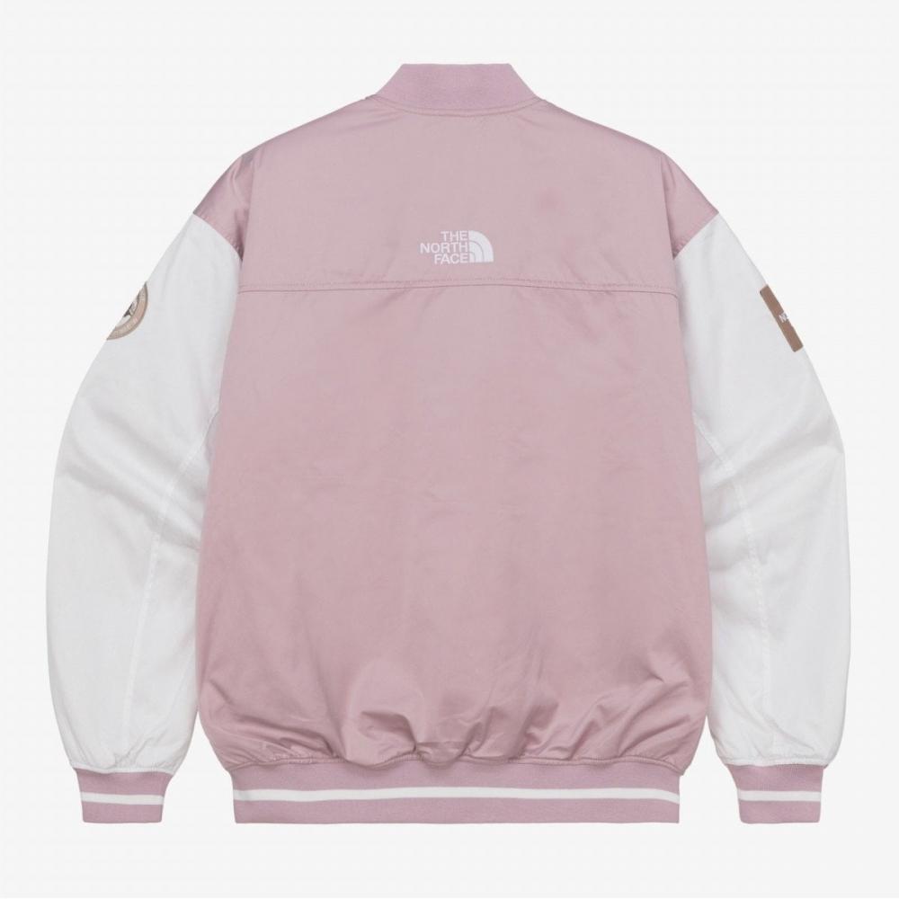 [north Face Official] Nj3nq60l White Label Player Varsity Jacket Pale Pink