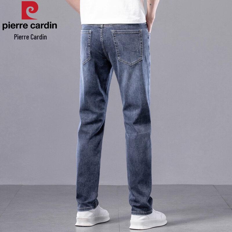 Pierre Cardin Men's Slim-Fit Straight Jeans - Summer Thin Elastic Casual