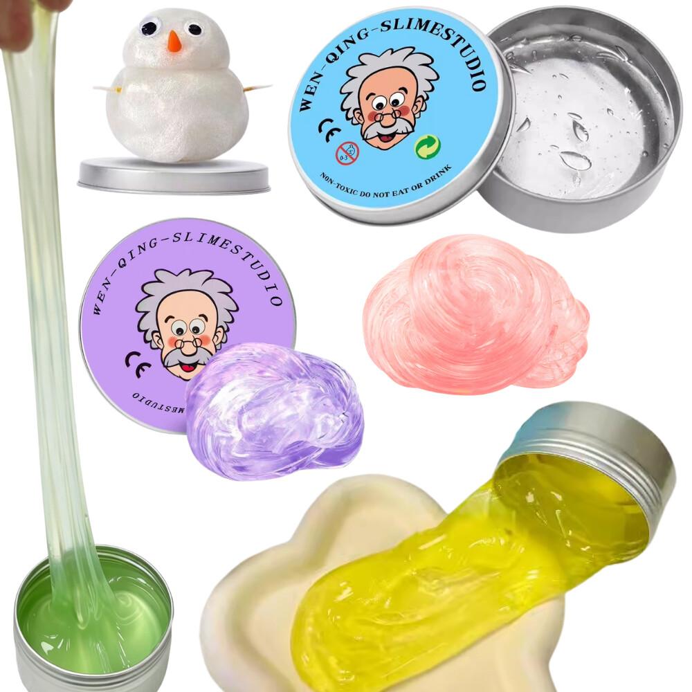 7 Colors  Liquid Mud, Slime Bubble Gel Stress Relief Toy, Elastic Glass Transparent Crystal Mud,  Diy Clay