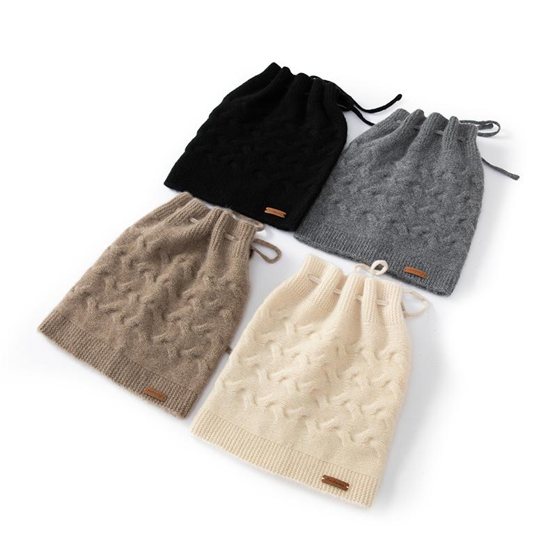 Damen 100% Kaschmir Zopfmuster Turban Mütze Wintermütze Bindeband Weich Gemütlich Warm Elegant Haarabdeckung Accessoire