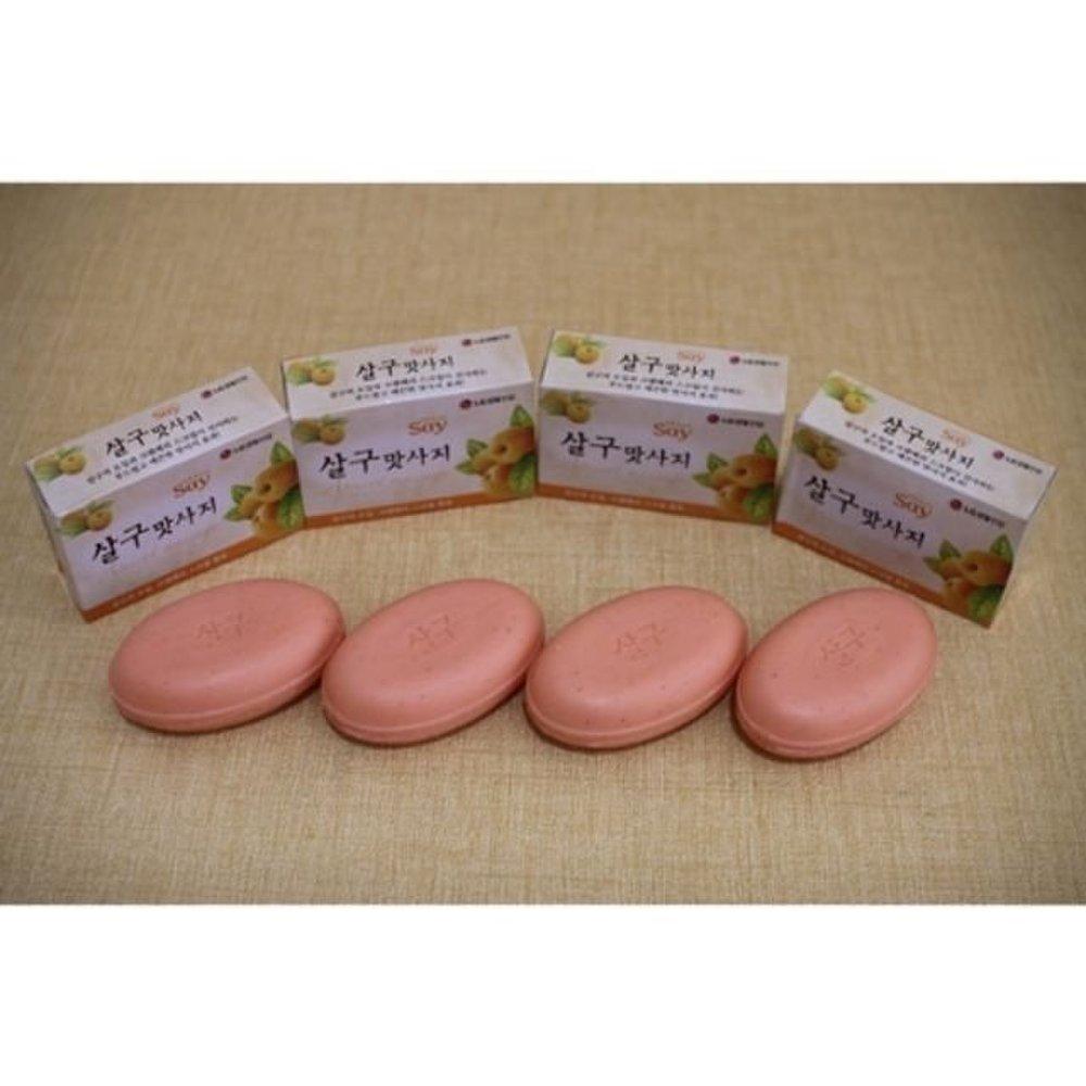 

LG Household & Health Care Apricot Massage Soap 4-pack facial cleansing soap