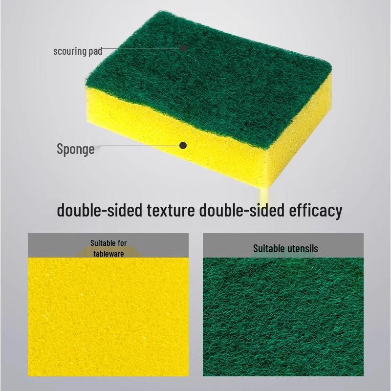 Thickened Absorbent Dishwashing Sponge & Scouring Pad Set