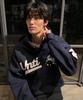 Unicorn Varsity Emblem Hoodie Navy