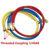 3PCS Refrigerant Charging Hose 500-25000PSI 1/4" Thread Fits for R12 R22 R134A Car Air Conditioning HVAC Charging Manifold Gauge