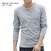 Men T-shirt V Neck Buttons Decoration Slim All Match Spring Base Shirt for Daily Wear