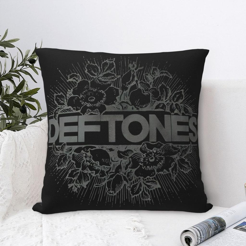 Metallband Musik Quadrat Kissenbezug Deftones Punk Rock Kissenbezüge Dekor Wurfkissenbezug für Wohnzimmer 45*45cm