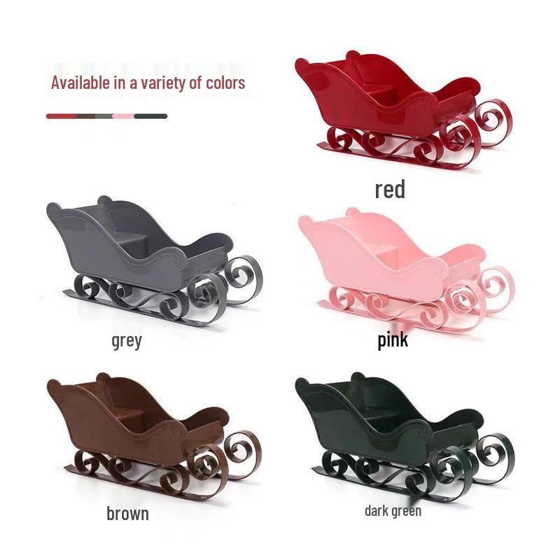 

Plastic Christmas Sleigh Ornament Prop for Winter Car Scene Decoration OPP bag individual packaging (Car not assembled)