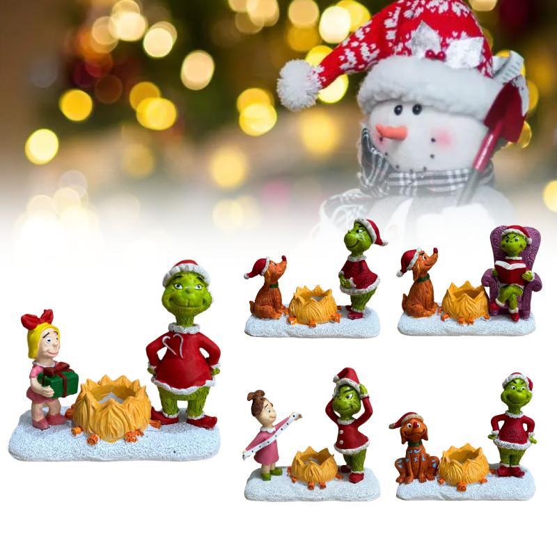 Night Christmas Light Wall Bedside Lamp Resin Green Monster Decor Holiday