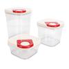 3 Pcs Food Storage Container Airtight Damp Proof Transparent Food Storage Box Set for Kitchen