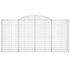 Vidaxl Kosze Gabionowe, 9 Szt, 300X50X140/160 Cm, Galwanizowane Żelazo