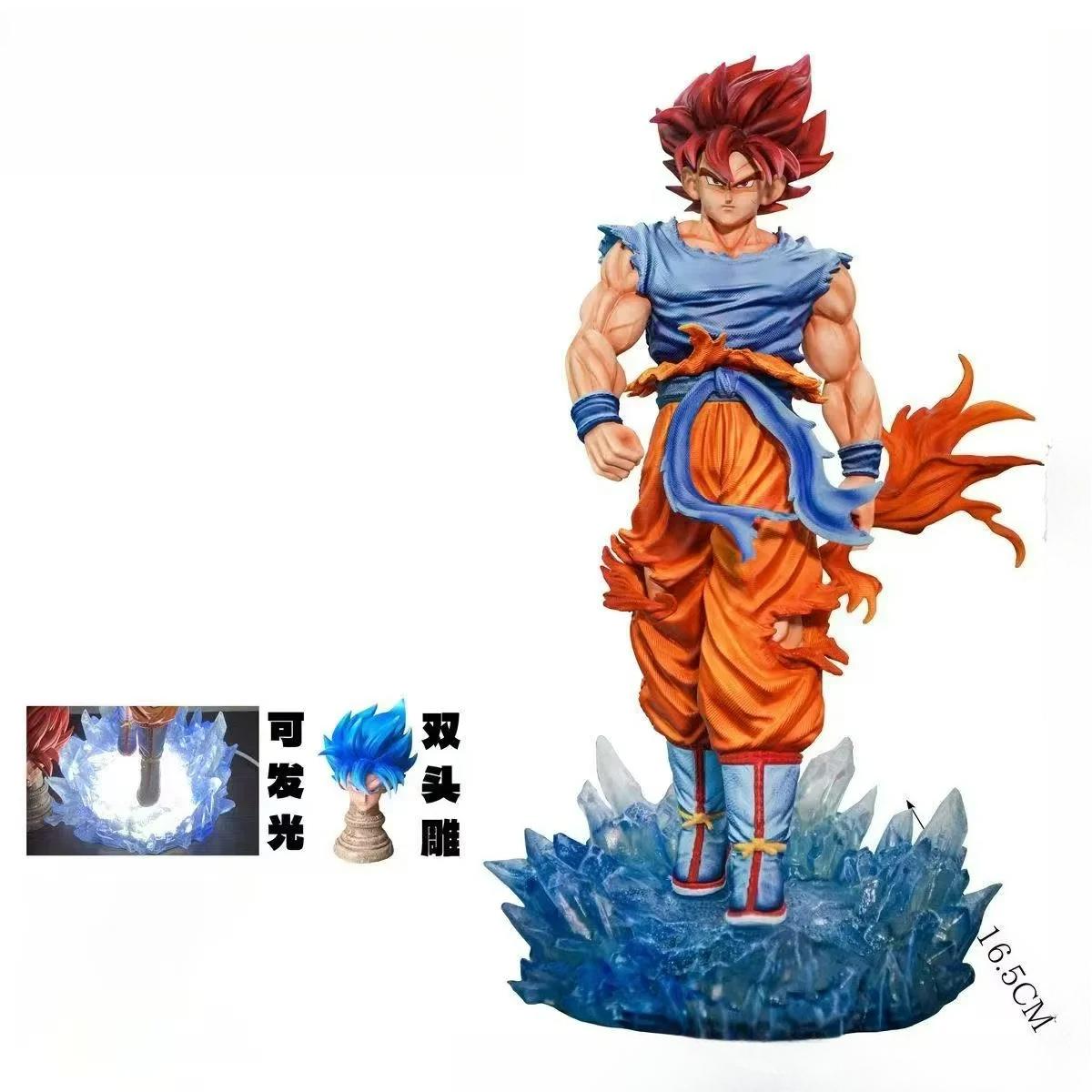 

JT Statue Dragon Ball Z Goku Led Foundation Super Saiyan Majin Vegeta Figure Vegeta Blue Action Figures Collection Model Playthings Present with box