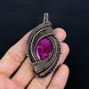 Ruby Zoisite Pendant Gemstone Jewelry, 999 Copper Wire Wrapped Handmade Pendant, Latest Design Jewelry