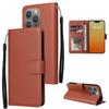 Applicable To iPhone16E Mobile Phone Leather Case 17Pro Leather Pattern Solid Color Card Insert Wallet Bracket Protective Case Three Cards