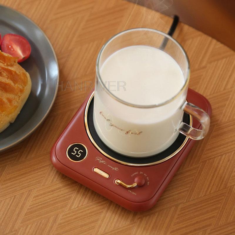 220V Cup Heater Coffee Mug Warmer Timer Heating Coaster Smart Thermostatic Heating Pad Hot Plate Hot Milk Coffee Cup Warmer 25W