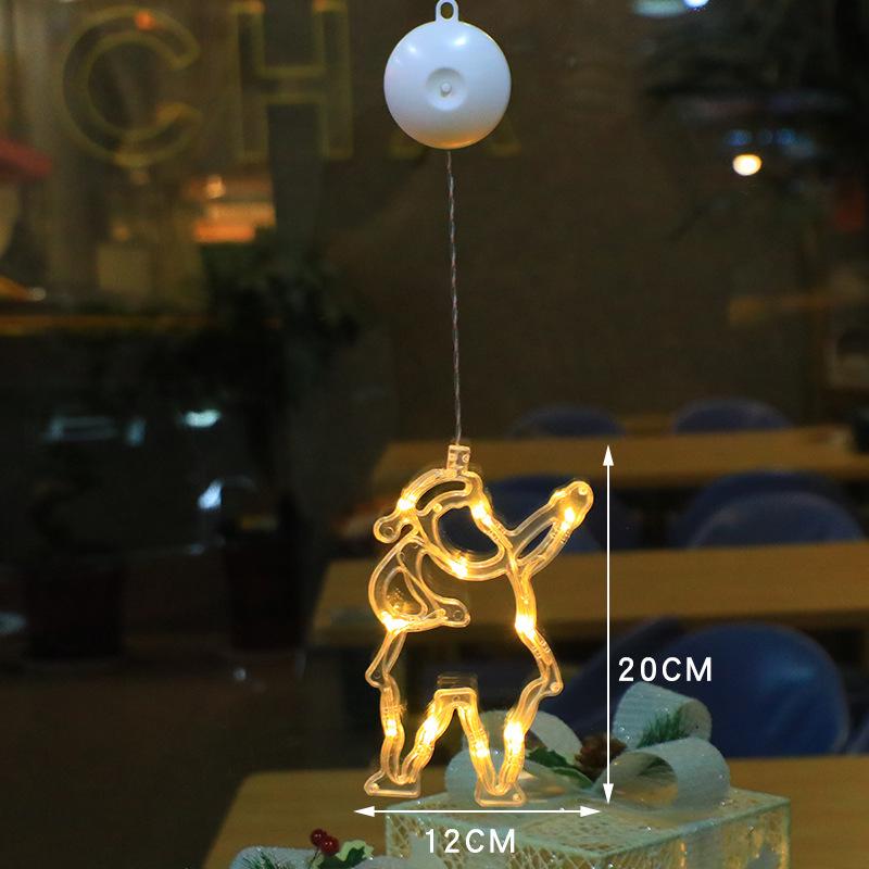 Christmas LED Suction Cup Lights: Creative String Lights for Windows, Curtains, Trees, Reindeer & Bells