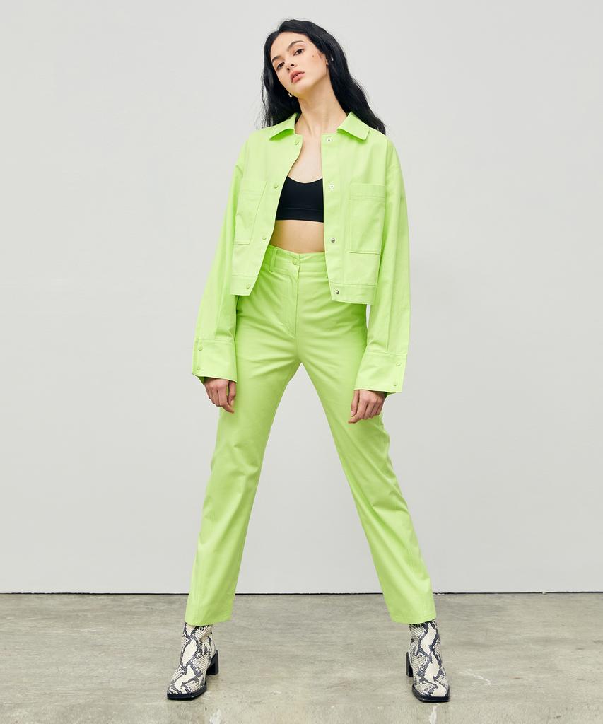 ONNE Stitched Straight Fit Pants Lime