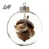 Decorative Xmas Tree Pendants Glowing Christmas Story Ornament Light‑Up Mini Animals Hanging Ball Ornament with Warm LED Transparent Balls