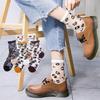 Chaozhu Spring Summer Transparent Crystal Silk Socks Women Sexy Leopard Grain Fashion Casual Breathable Calcetines Mujer