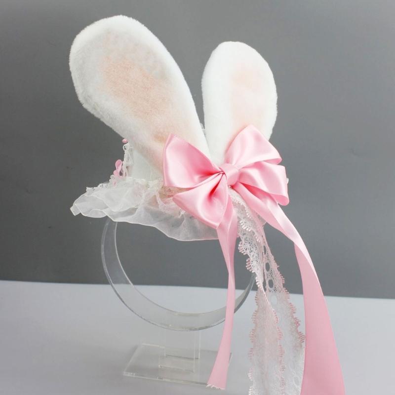 Punk Rose Flower Lace Hat with Hair Clip Anime Headwear For Women Music Festival And Everyday Hairstyles Halloween Props