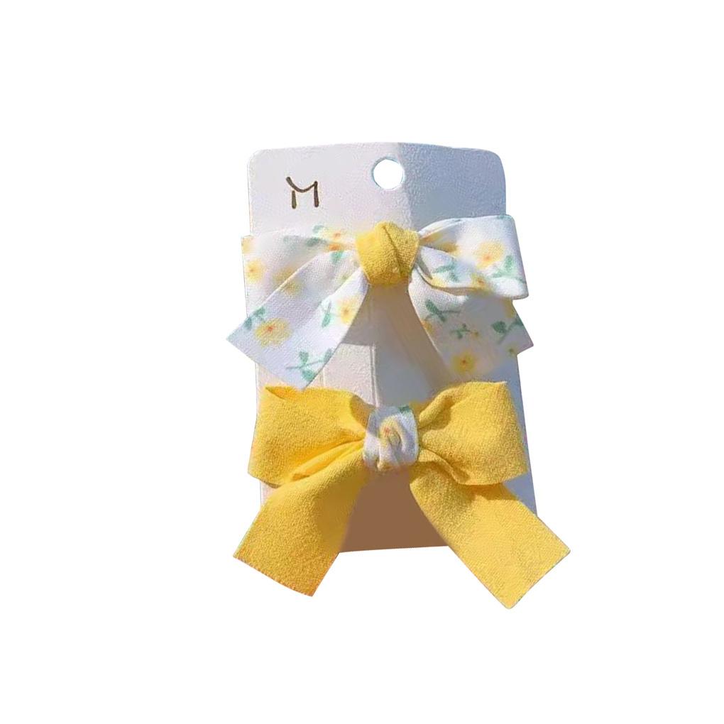 

Pack of 2 Female Hairpins Headdress Hair Pin Bowknot Cute Decoration Gifts Clip Accessory Graduation Birthday Daily Work yellow