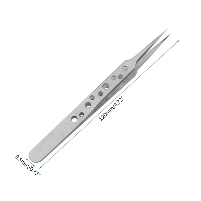 5Pcs Electronics Industrial Tweezers Anti-static ESD Curved Straight Tip Precision Stainless Steel Forceps Phone Repair