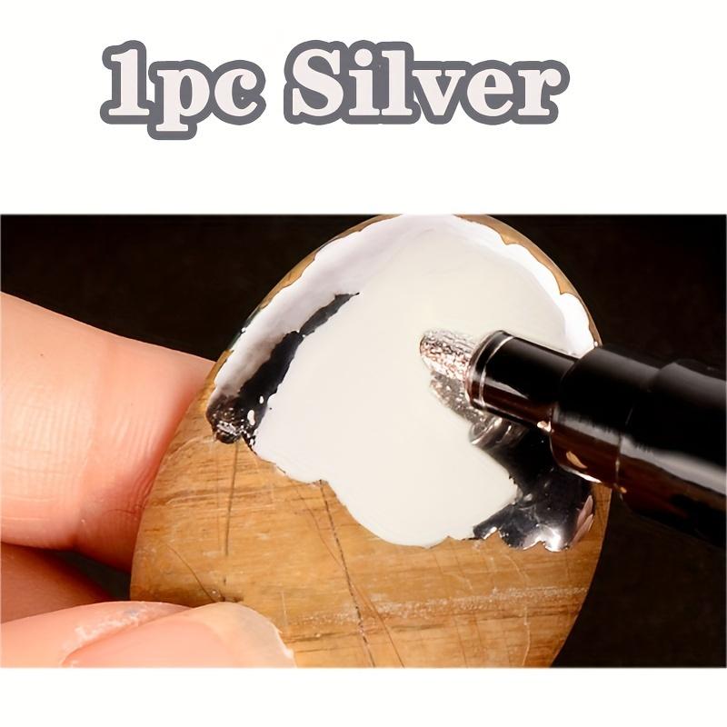 

1/3pcs Reflective Mirror Marker Pens - Vibrant Chrome Silver & Gold - Water-Resistant for DIY Crafts Car Styling, and Home Decor