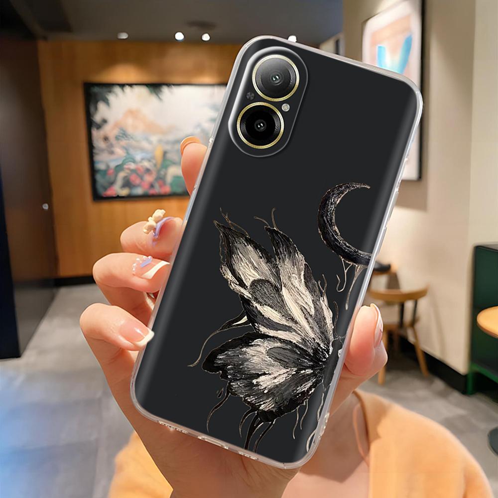 For Oppo Realme C67 4G Case Phone Case Pretty Butterfly Patterns Soft Slim TPU Clear Silicone Bumper For Realme C67 4G RealmeC67