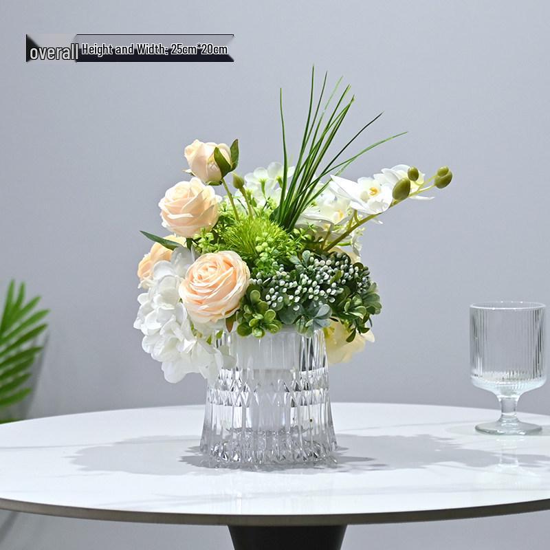 

Acrylic Vase with Faux Flowers for Business or Dining Table Decor