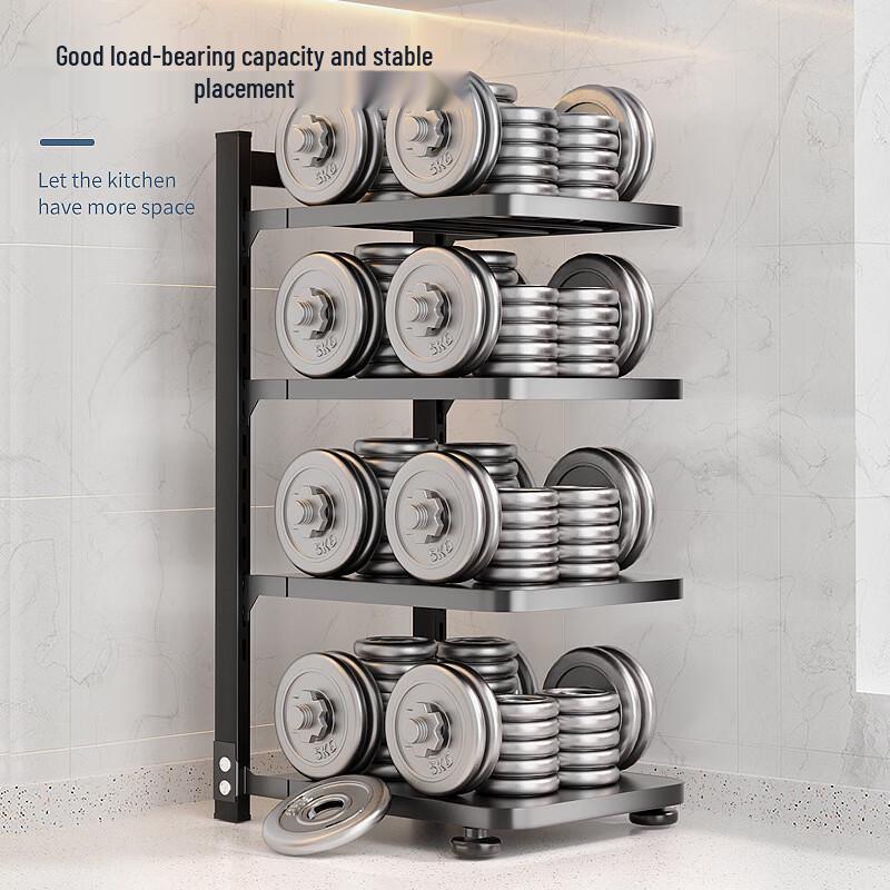 No-Drill Adjustable 4-Tier Kitchen Storage Shelf