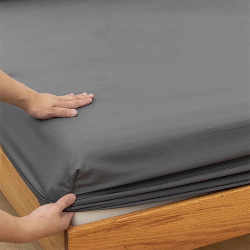 1PC Bed Sheet Elastic Fitted Sheet Mattress Cover Couple Bed Linen Bedspread With Elastic Band Bed Sheet Solid Color Mattress Cover