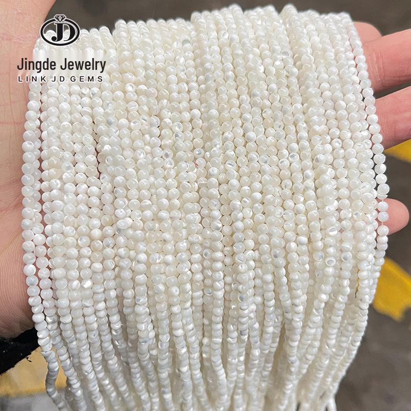 Jingde Jewelry Natural White Horse Hoof Snail Shell Beads, 2-4mm Round DIY Jewelry Accessories