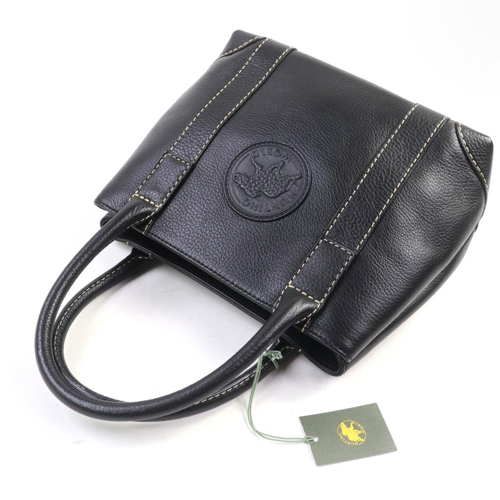HUNTING WORLD Handbag TAIMA logo leather black leather Women Used