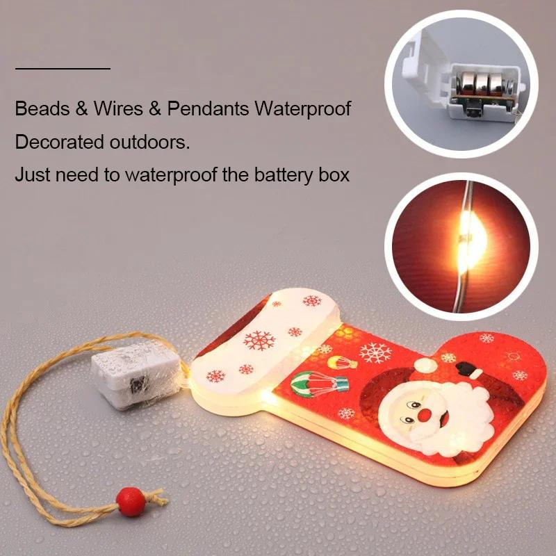 Mini LED vánoční noční světlo na vánoční stromek, domácí dekorace, závěsná lampa, festivalová párty, kapková ozdoba, závěsná noční světla